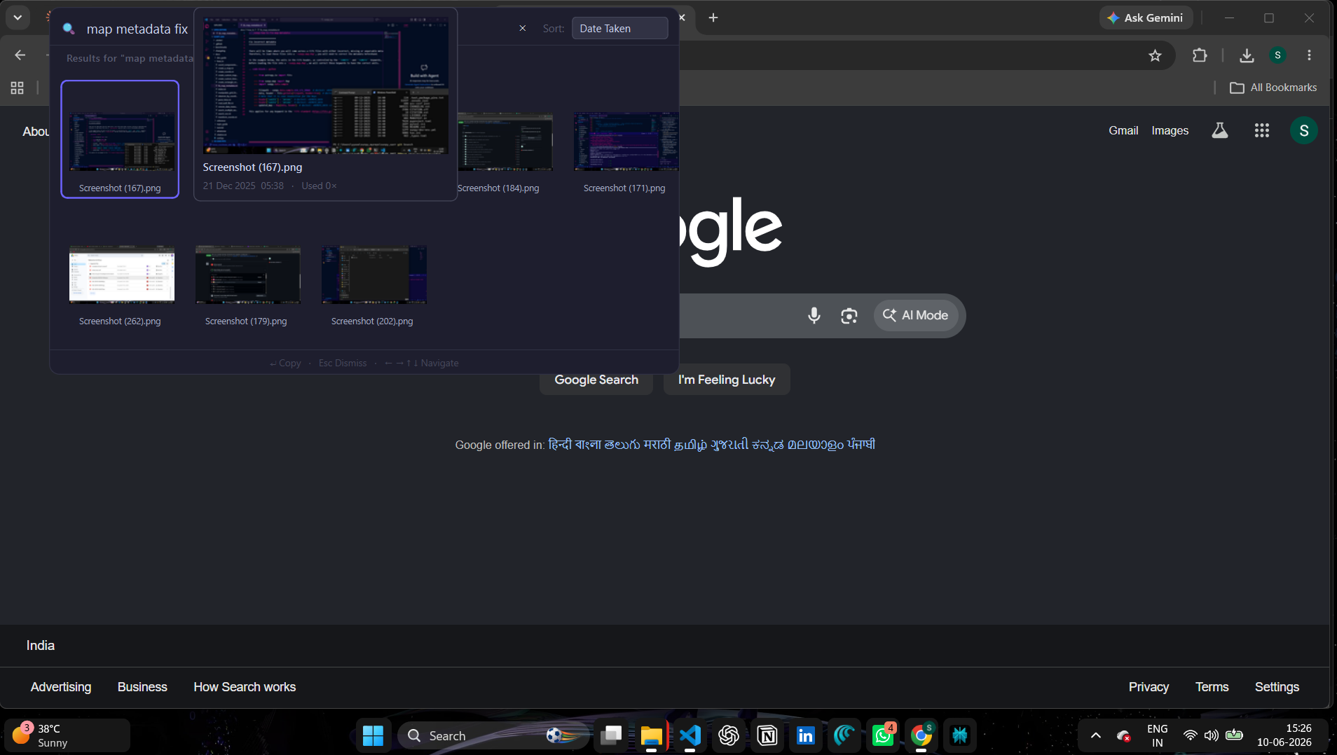 SnapRecall overlay showing search results